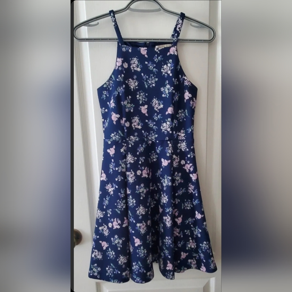 Copper Key Women's Floral Sleeveless Dress, Blue Size XS